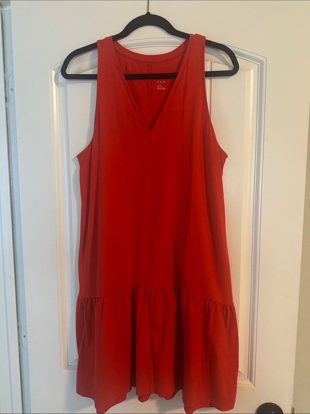a new day Red Sleeveless V-Neck Ruffle-Hem Dress